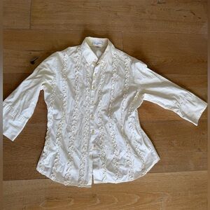 Anne Fontaine White Button-Up Shirt size 3